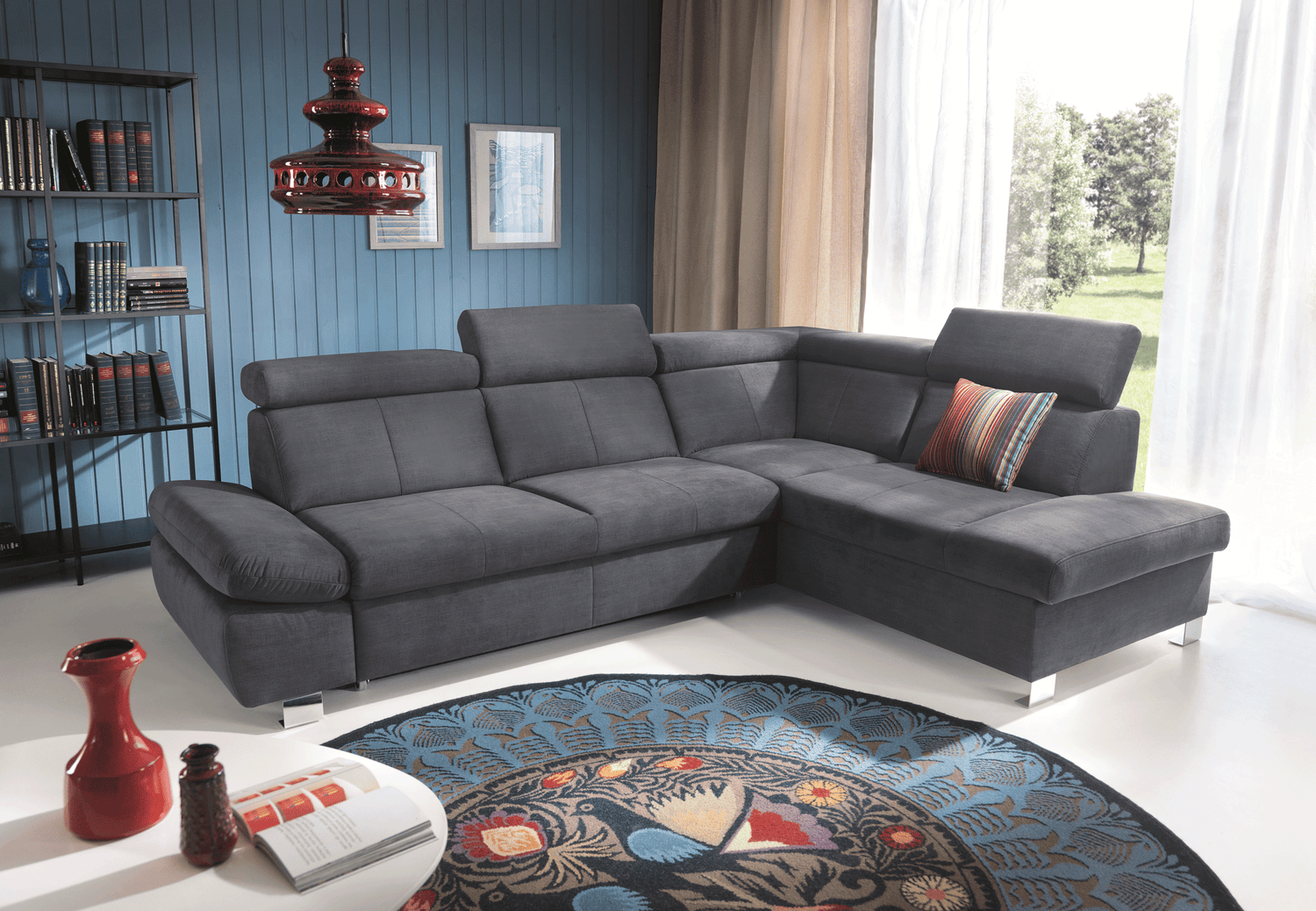 Esf Furniture - Happy Sectional Left W/Bed & Storage - Happysectionalleft