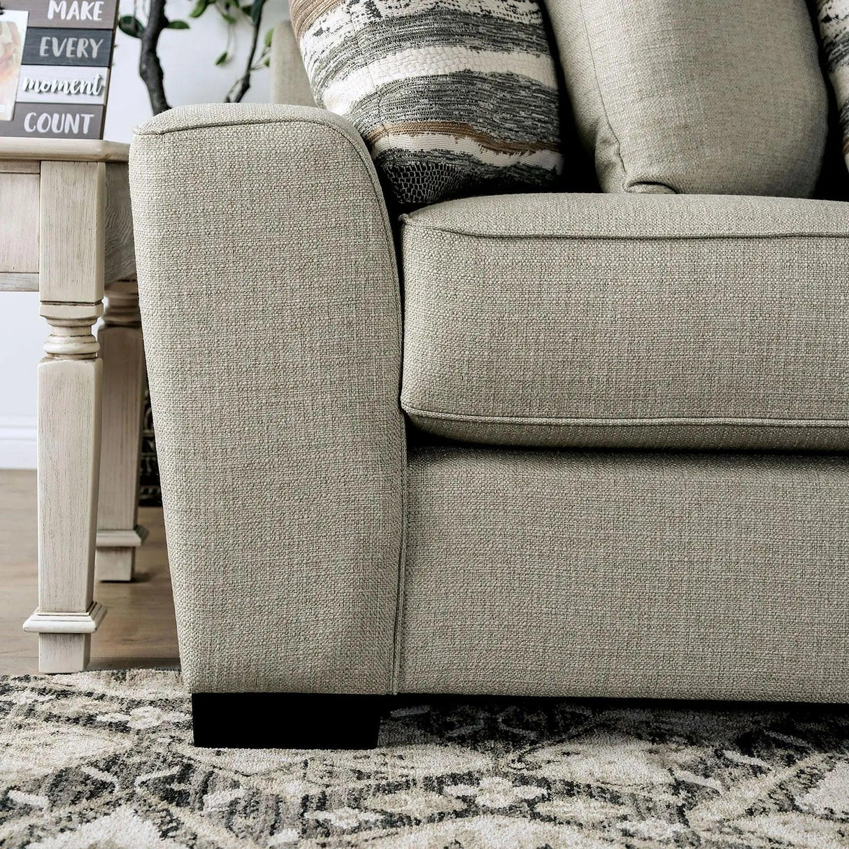 Colstrip Transitional Sectional in Beige Color by Furniture of America Furniture of America