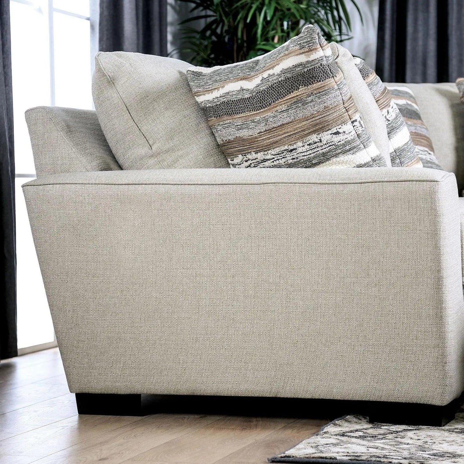 Colstrip Transitional Sectional in Beige Color by Furniture of America Furniture of America