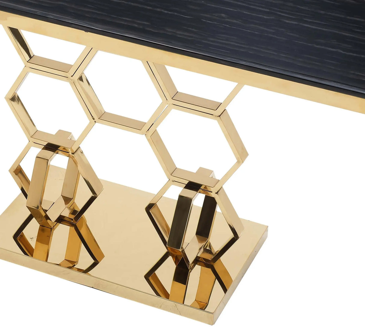 Hannah Modern Style Marble Console Table with Metal Base - Home Elegance USA