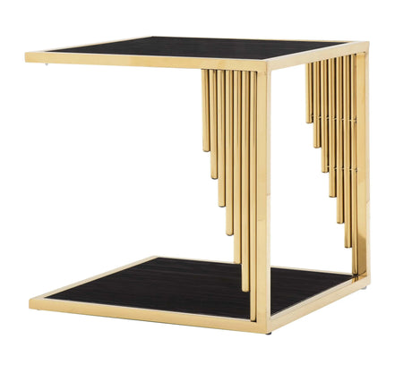 Kari Modern Style Marble End Table with Metal Base - Home Elegance USA