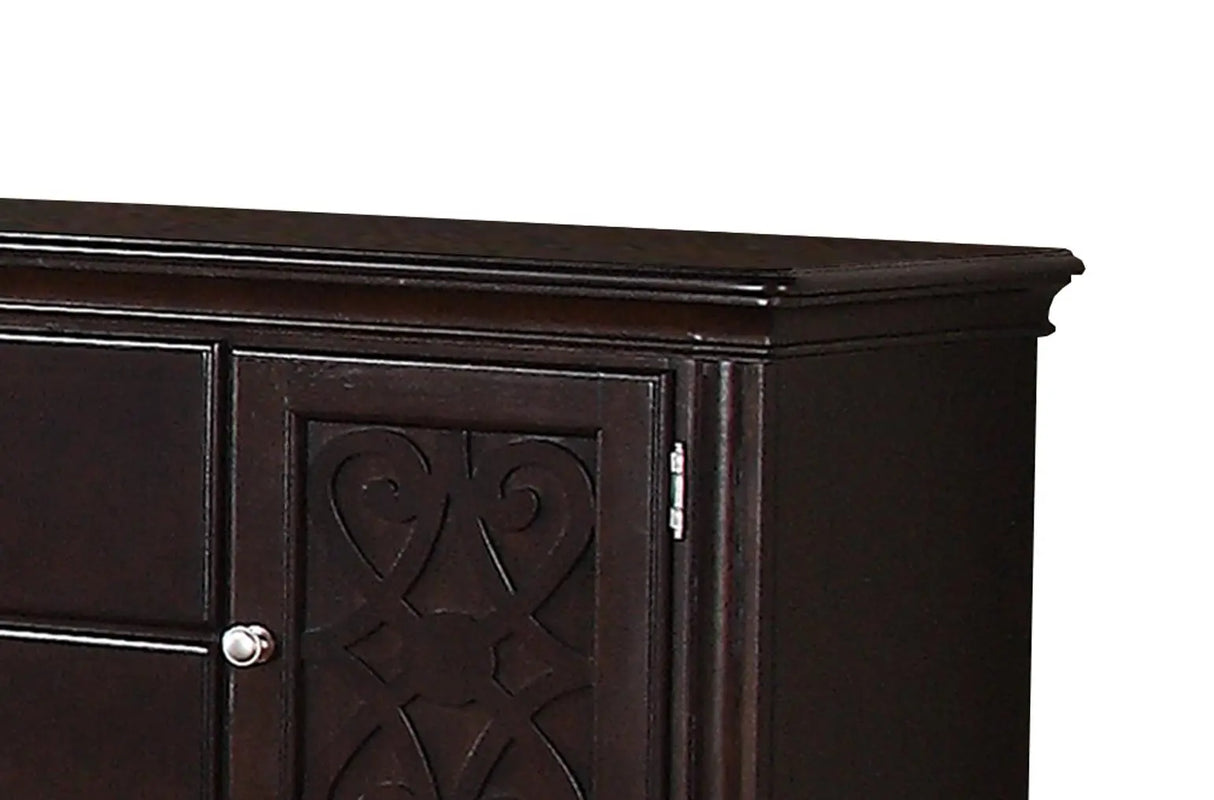 Zora Transitional Style Dining Server in Cherry finish Wood - Home Elegance USA