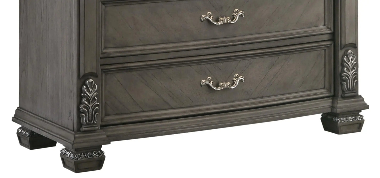Silvy Transitional Style Chest in Gray finish Wood - Home Elegance USA