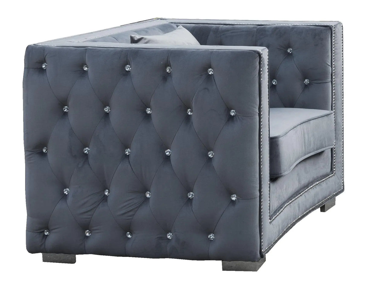 Zion Modern Style Gray Chair with Steel legs - Home Elegance USA