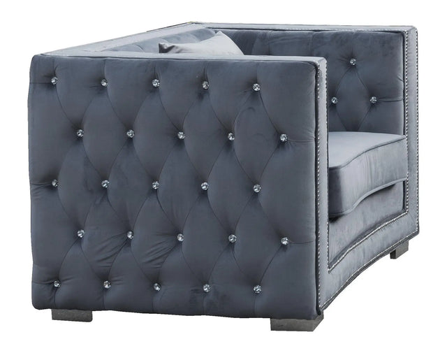 Zion Modern Style Gray Chair with Steel legs - Home Elegance USA