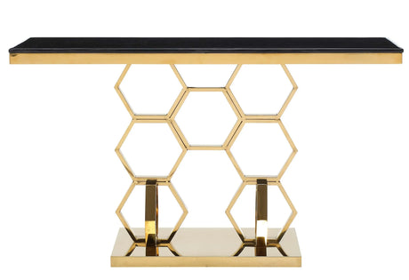 Hannah Modern Style Marble Console Table with Metal Base - Home Elegance USA