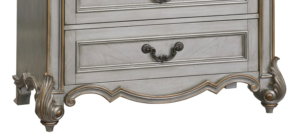 Melrose Traditional Style Chest in Silver finish Wood - Home Elegance USA