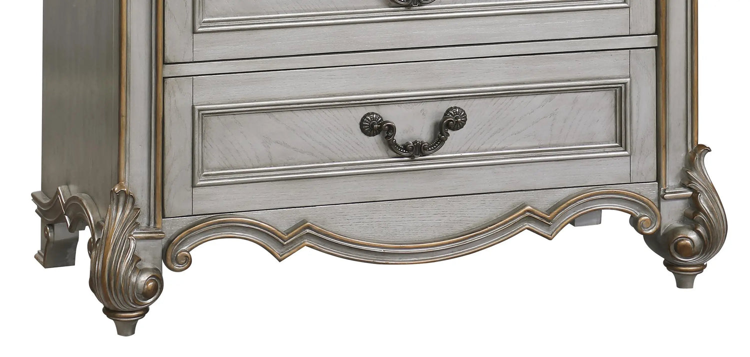 Melrose Traditional Style Chest in Silver finish Wood - Home Elegance USA