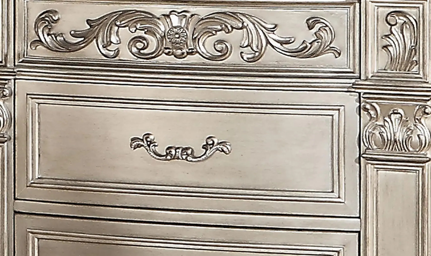 Platinum Traditional Style Nightstand in Gold finish Wood - Home Elegance USA
