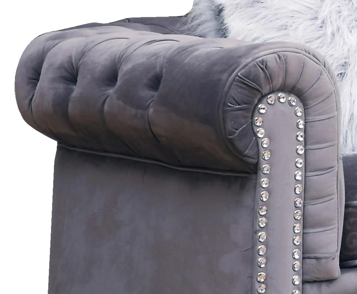 Sahara Modern Style Gray Chair with Acrylic legs - Home Elegance USA