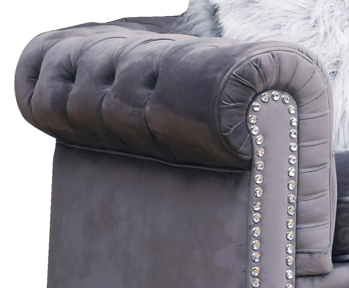 Sahara Modern Style Gray Chair with Acrylic legs - Home Elegance USA
