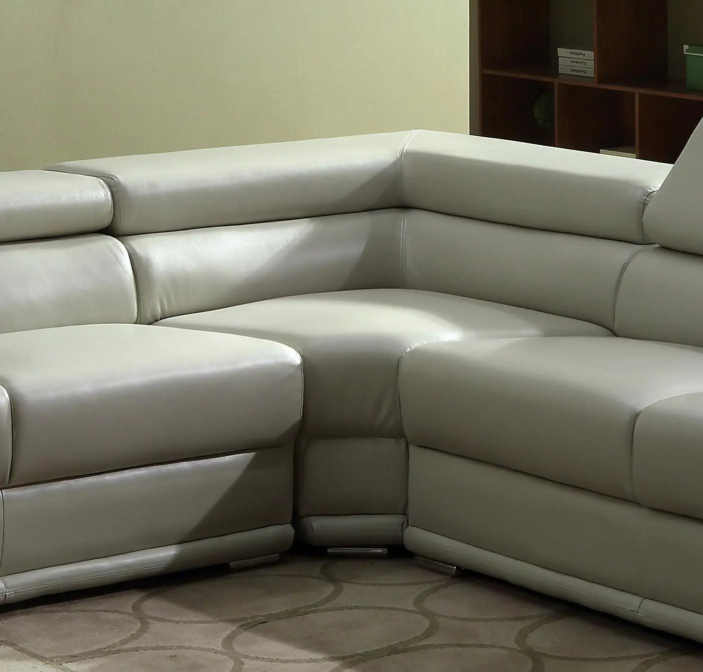 Zenith Beige Sectional in Faux Leather - Home Elegance USA