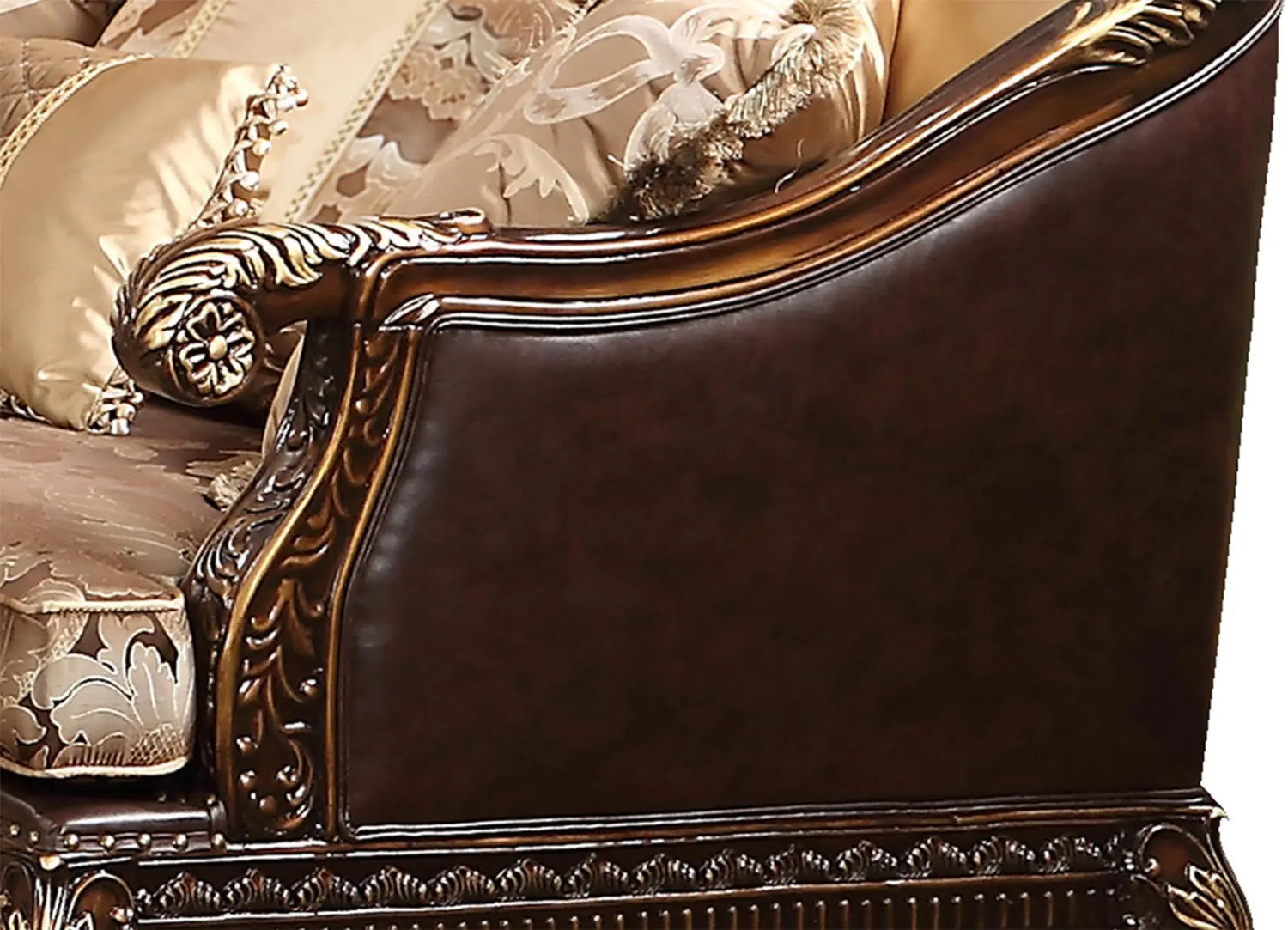 Alexa Traditional Style Loveseat In Cherry Finish Wood | Cosmos | Home Elegance USA