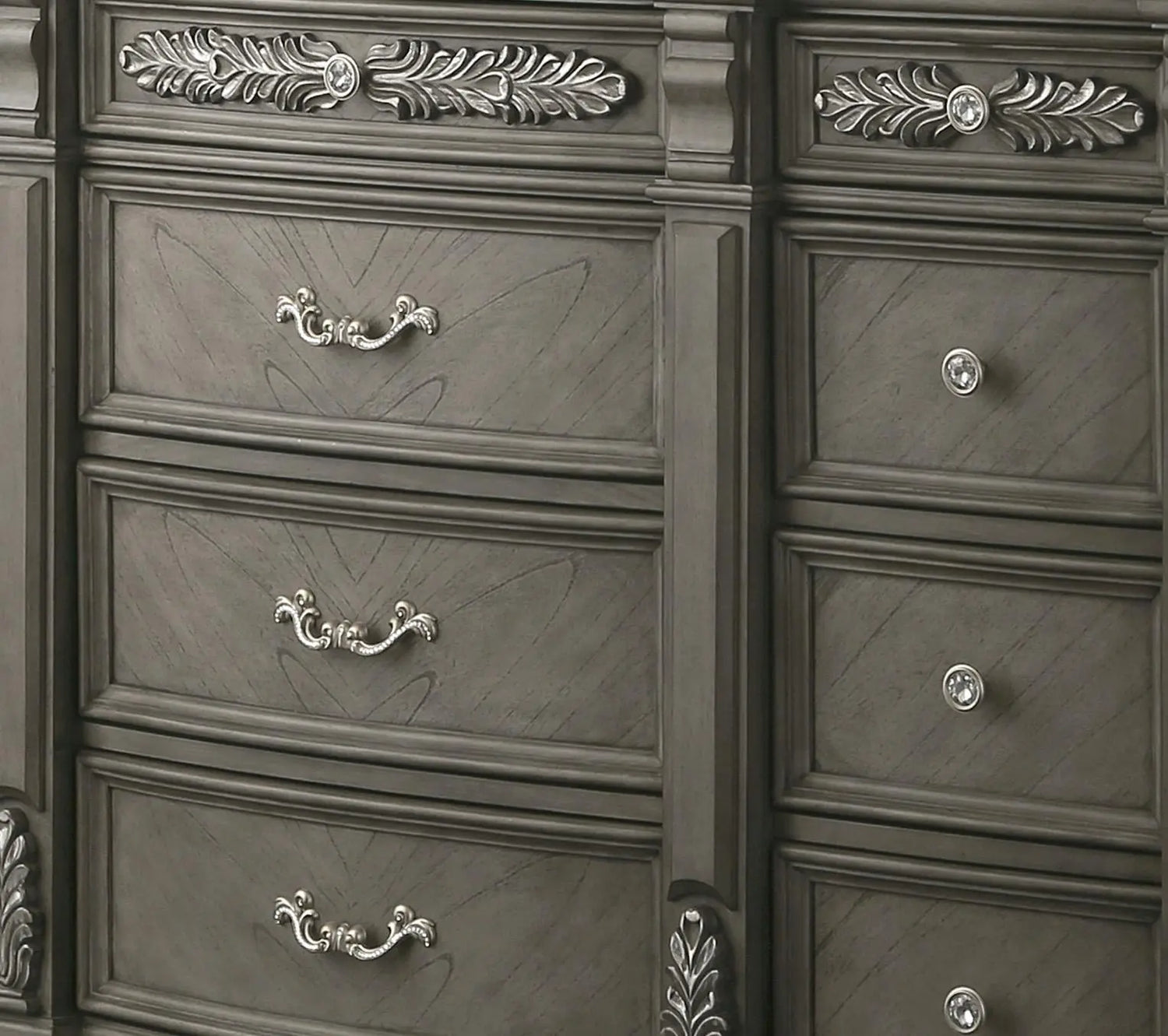 Silvy Transitional Style Dresser in Gray finish Wood - Home Elegance USA