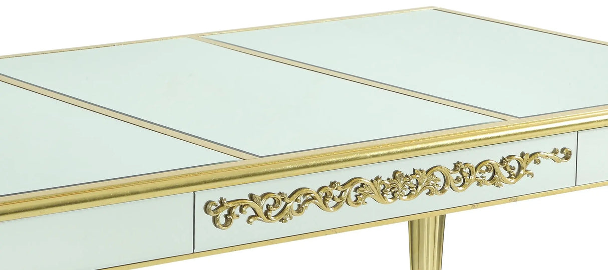 Queen Gold Modern Style Dining Table in Gold finish Wood - Home Elegance USA