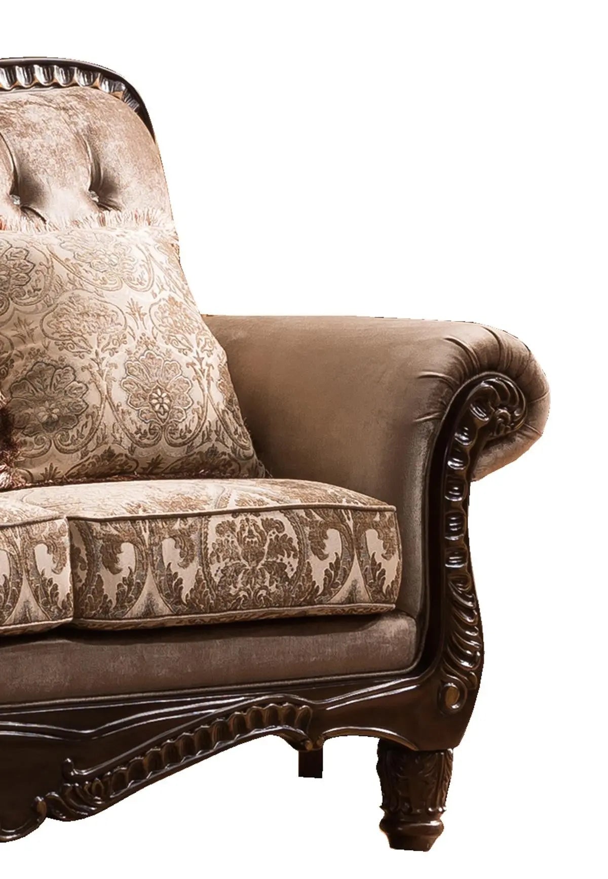 Giana Traditional Style Sofa in Cherry finish Wood - Home Elegance USA