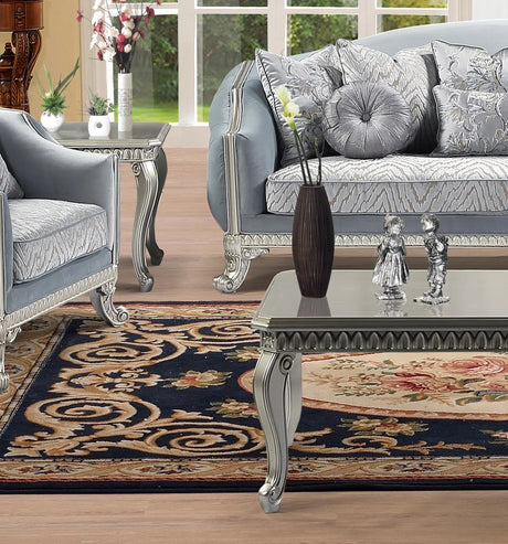 Venus Transitional Style End Table in Silver finish Wood - Home Elegance USA