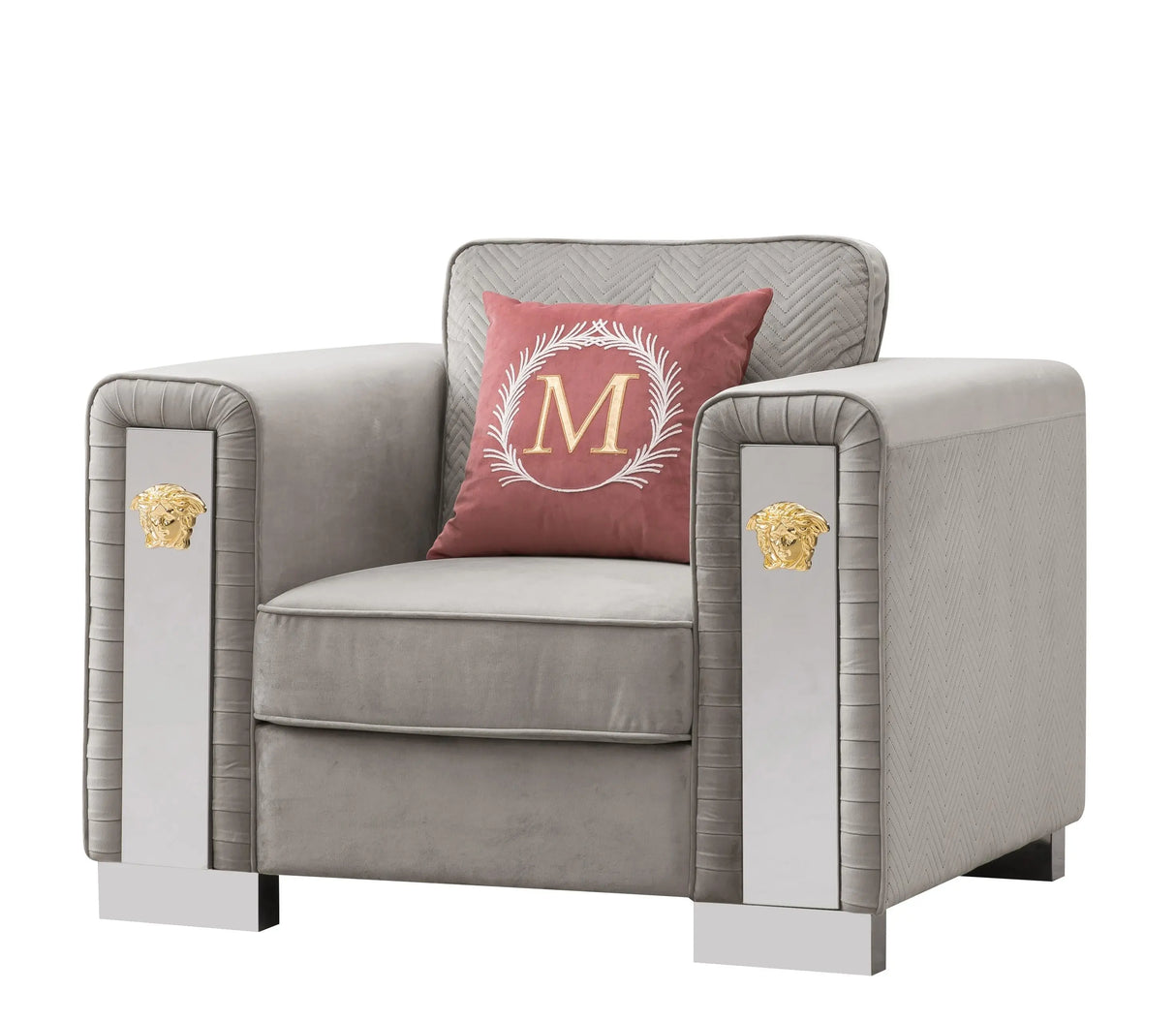William Modern Style Gray Chair with Metal legs - Home Elegance USA