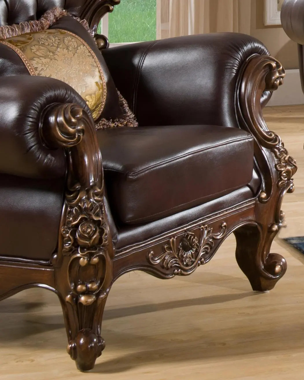 Vanessa Traditional Style Chair in Walnut finish Wood - Home Elegance USA