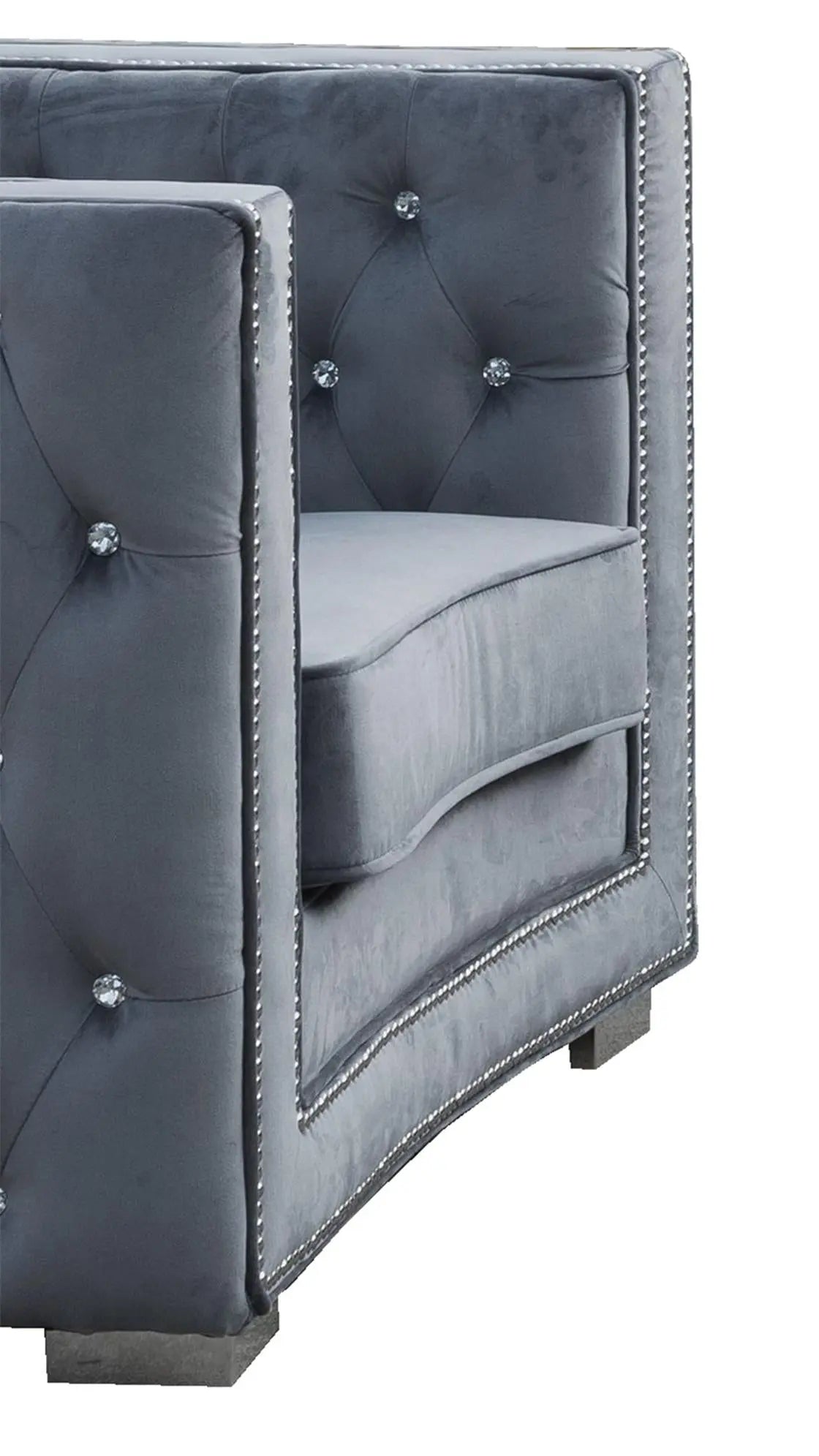 Zion Modern Style Gray Chair with Steel legs - Home Elegance USA