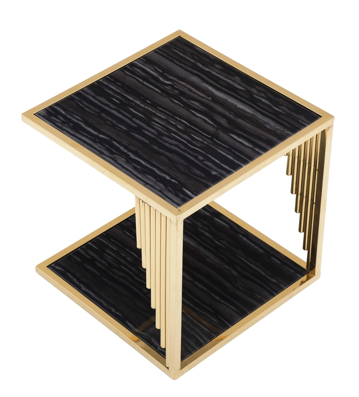 Kari Modern Style Marble End Table with Metal Base - Home Elegance USA