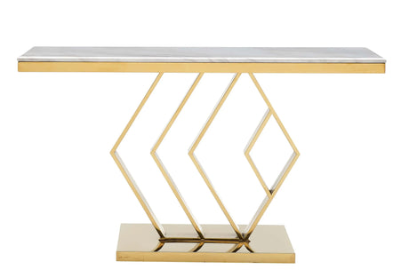 Gamila Modern Style Marble Console Table with Metal Base - Home Elegance USA