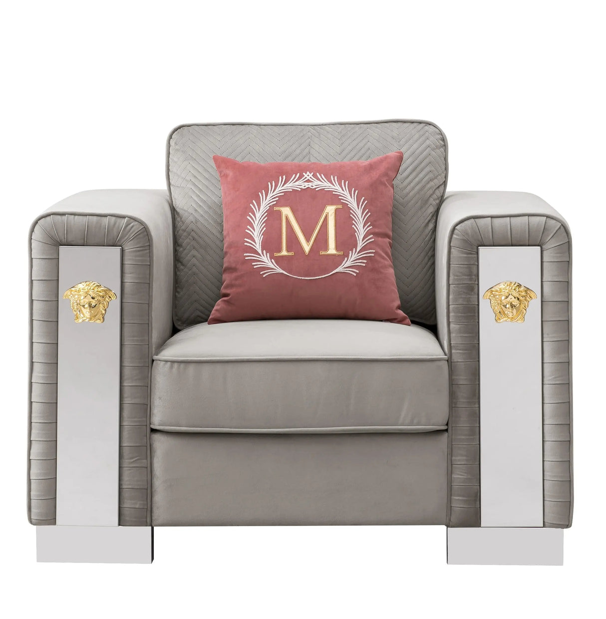 William Modern Style Gray Chair with Metal legs - Home Elegance USA