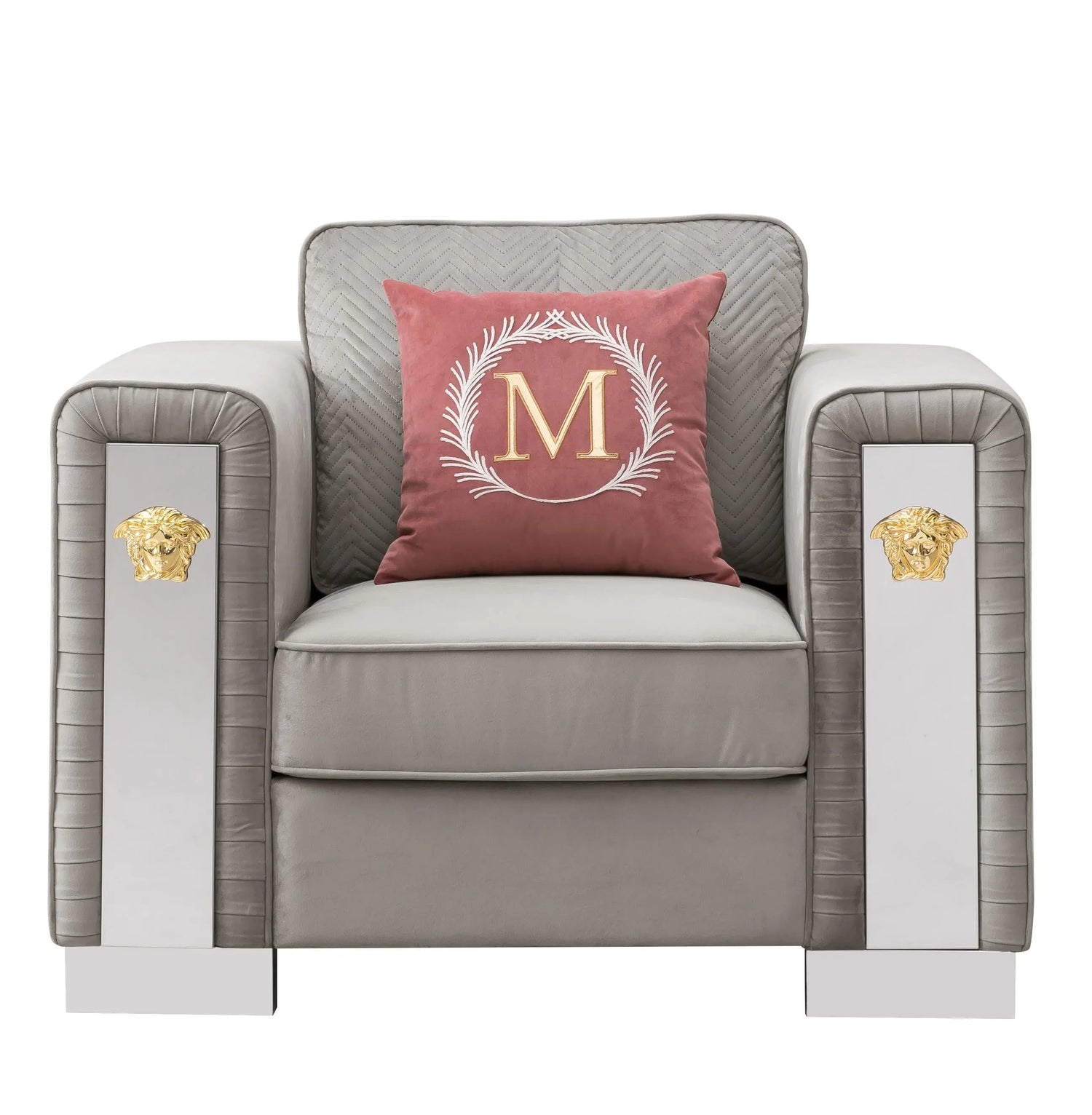 William Modern Style Gray Chair with Metal legs - Home Elegance USA
