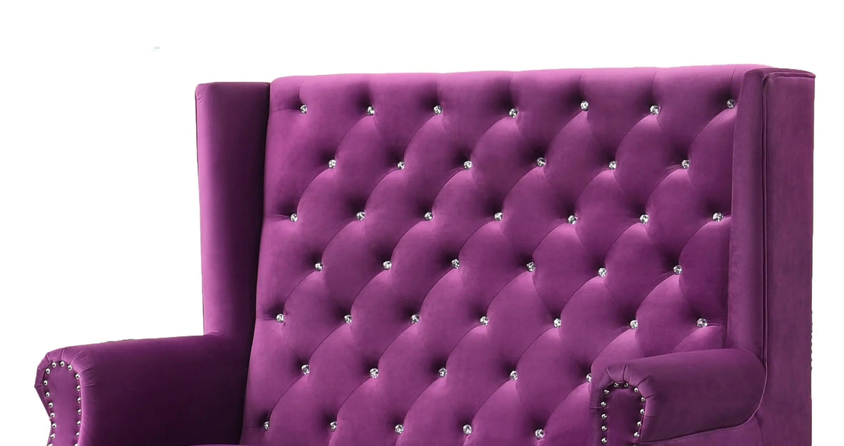 Lexi Transitional Style Purple Accent Chair - Home Elegance USA