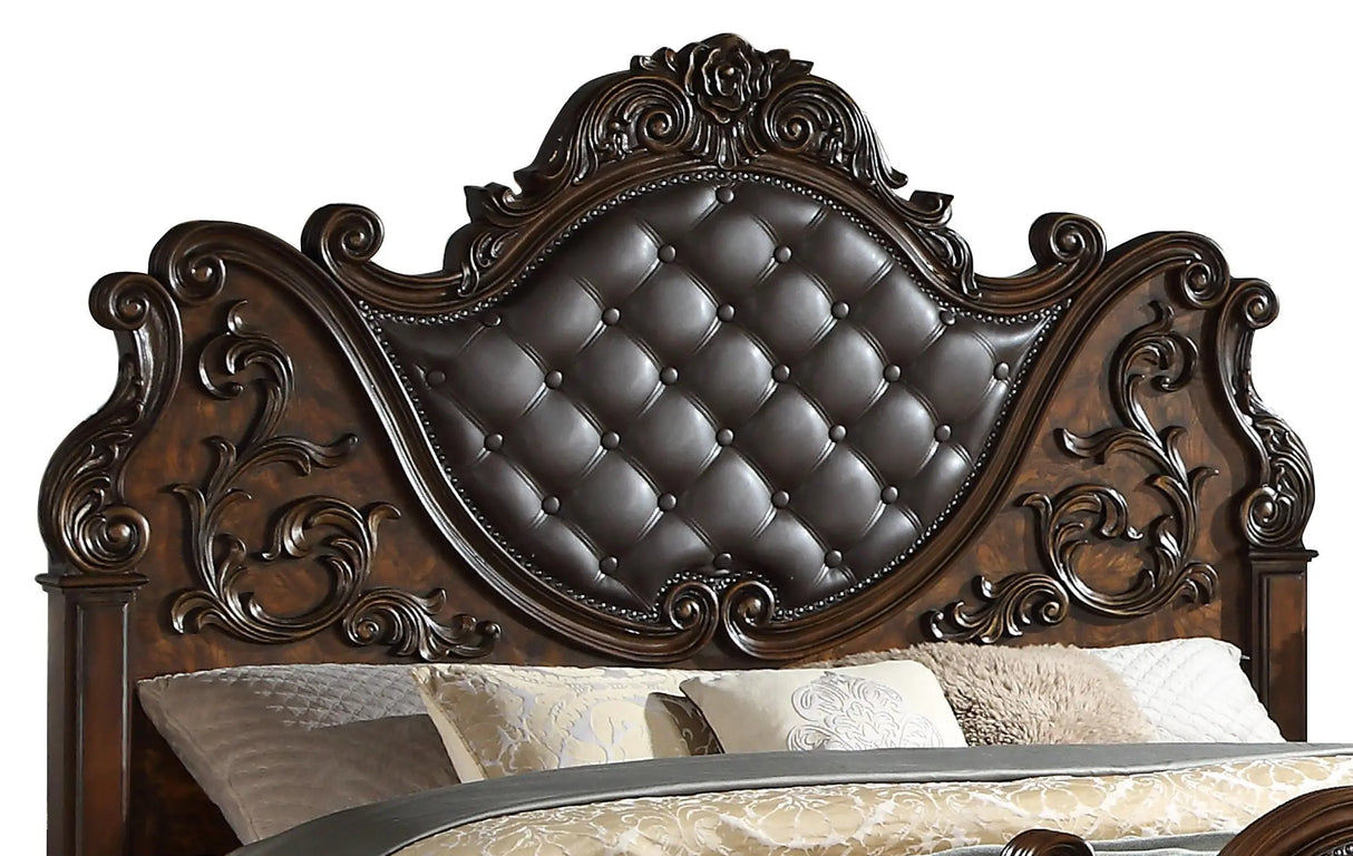 Santa Monica Traditional Style Queen Bed in Cherry finish Wood - Home Elegance USA