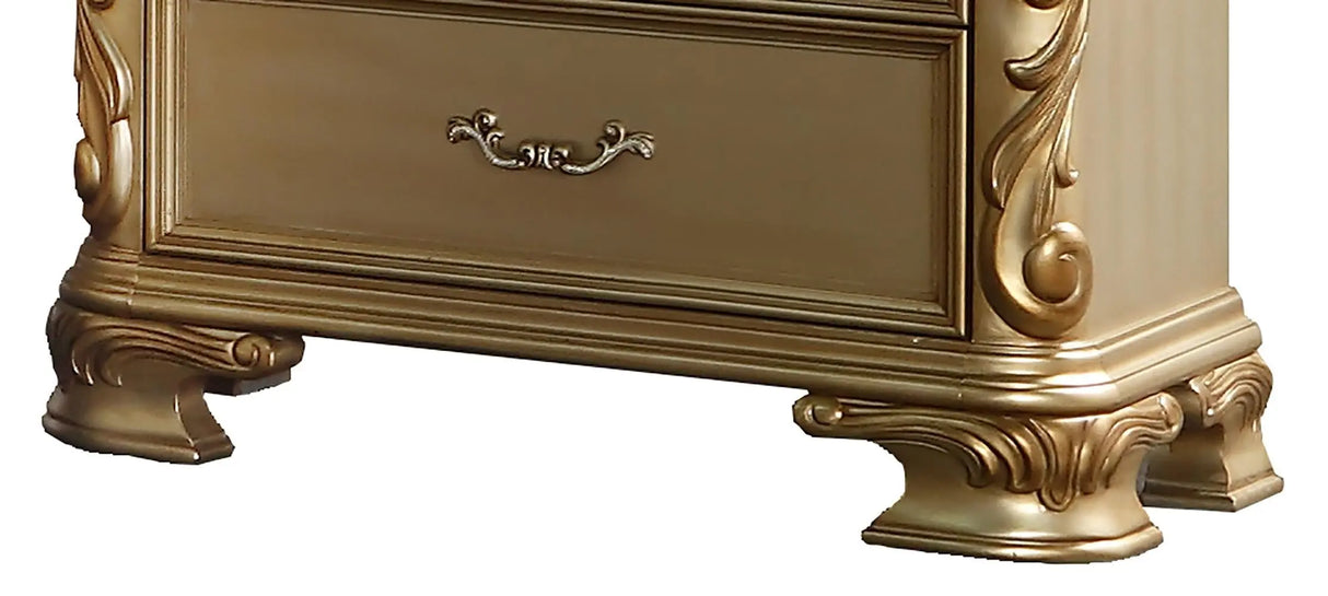 Miranda Transitional Style Nightstand in Gold finish Wood - Home Elegance USA