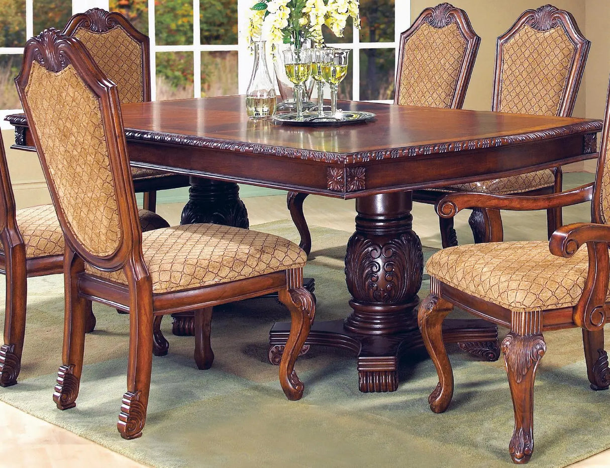 Veronica Cherry Traditional Style Dining Table in Cherry finish Wood - Home Elegance USA