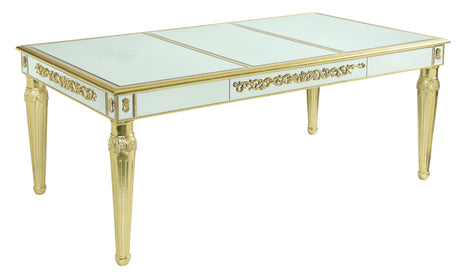 Queen Gold Modern Style Dining Table in Gold finish Wood - Home Elegance USA