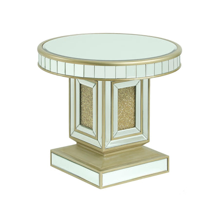 Harlow Modern Style Glass End Table with Gold fiinish - Home Elegance USA