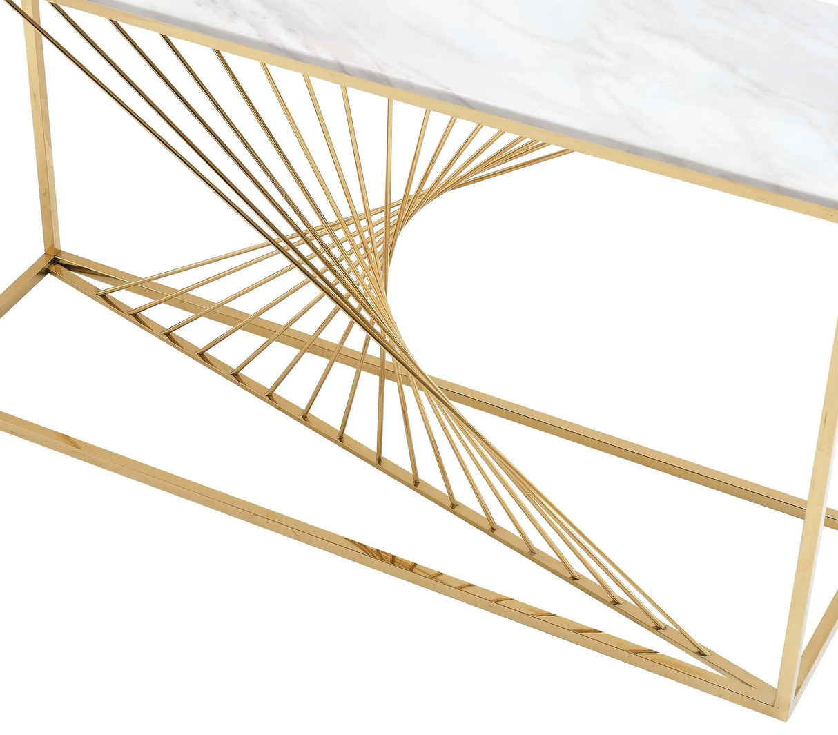 Layla Modern Style Marble Console Table with Metal Base - Home Elegance USA