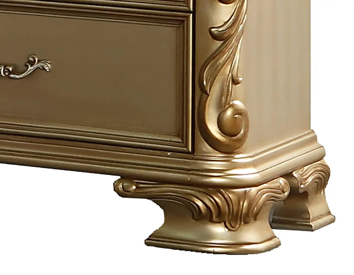 Miranda Transitional Style Nightstand in Gold finish Wood - Home Elegance USA