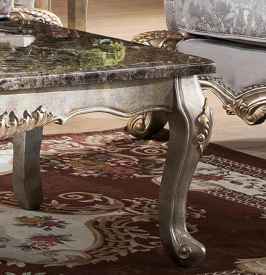 Oprah Traditional Style End Table in Metallic finish Wood - Home Elegance USA