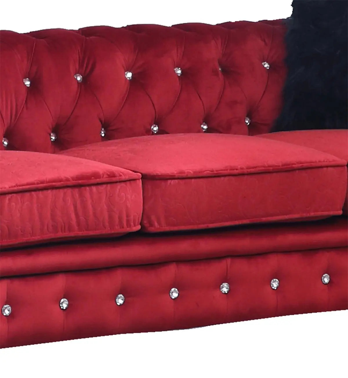Sahara Modern Style Red Sofa with Acrylic legs - Home Elegance USA