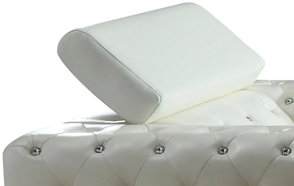 Charlise Modern Style White Chair in Faux Leather - Home Elegance USA