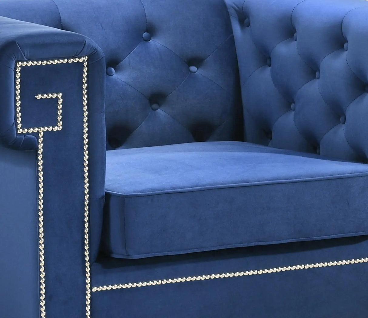 Clover Modern Style Blue Chair with Steel Legs - Home Elegance USA