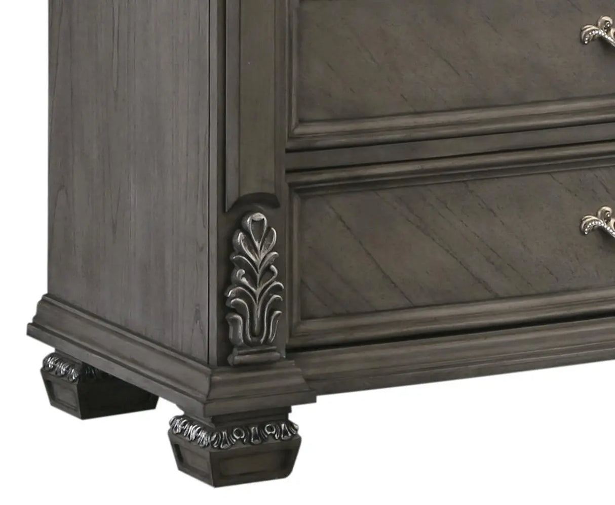 Silvy Transitional Style Chest in Gray finish Wood - Home Elegance USA