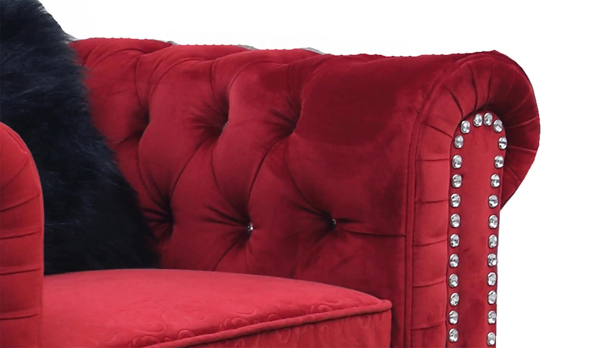 Sahara Modern Style Red Chair with Acrylic legs - Home Elegance USA