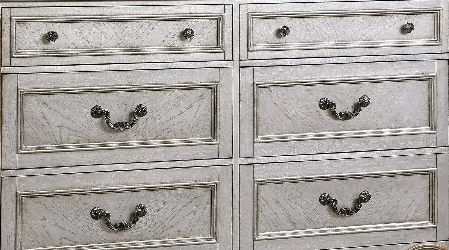 Melrose Transitional Style Dresser in Silver finish Wood - Home Elegance USA