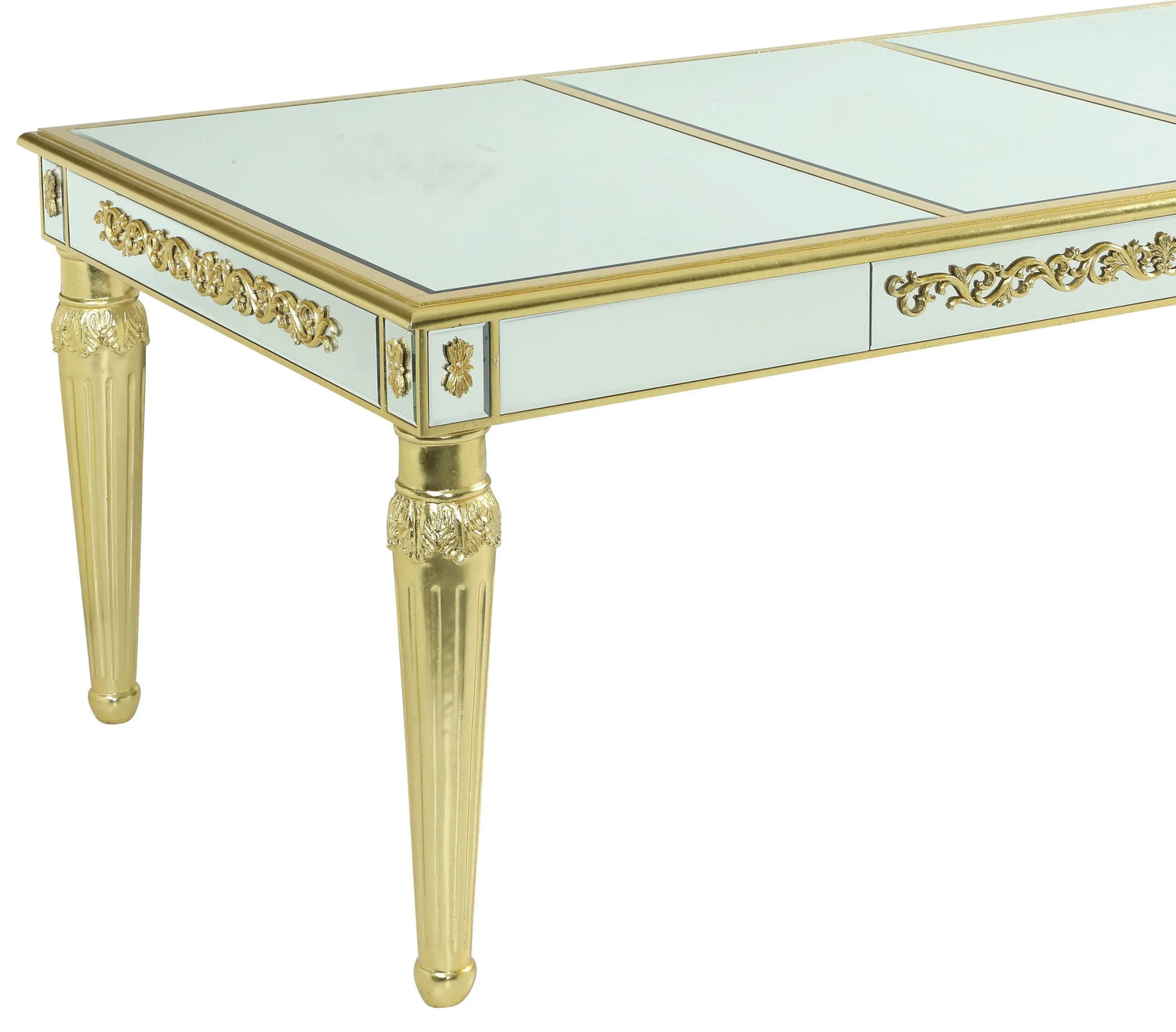 Queen Gold Modern Style Dining Table in Gold finish Wood - Home Elegance USA