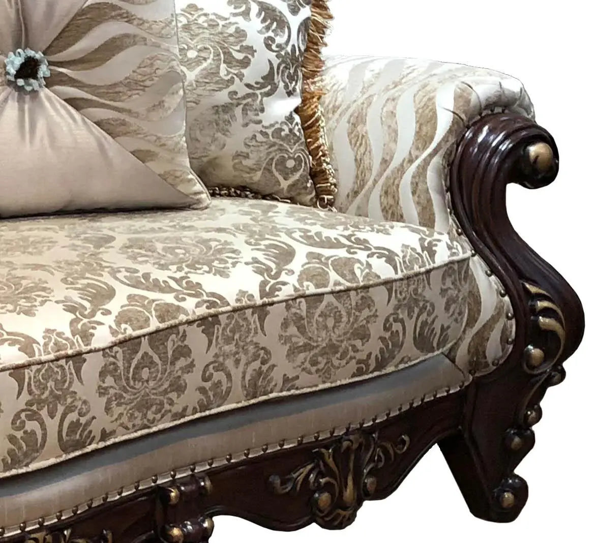 Jade Traditional Style Sofa in Cherry finish Wood - Home Elegance USA