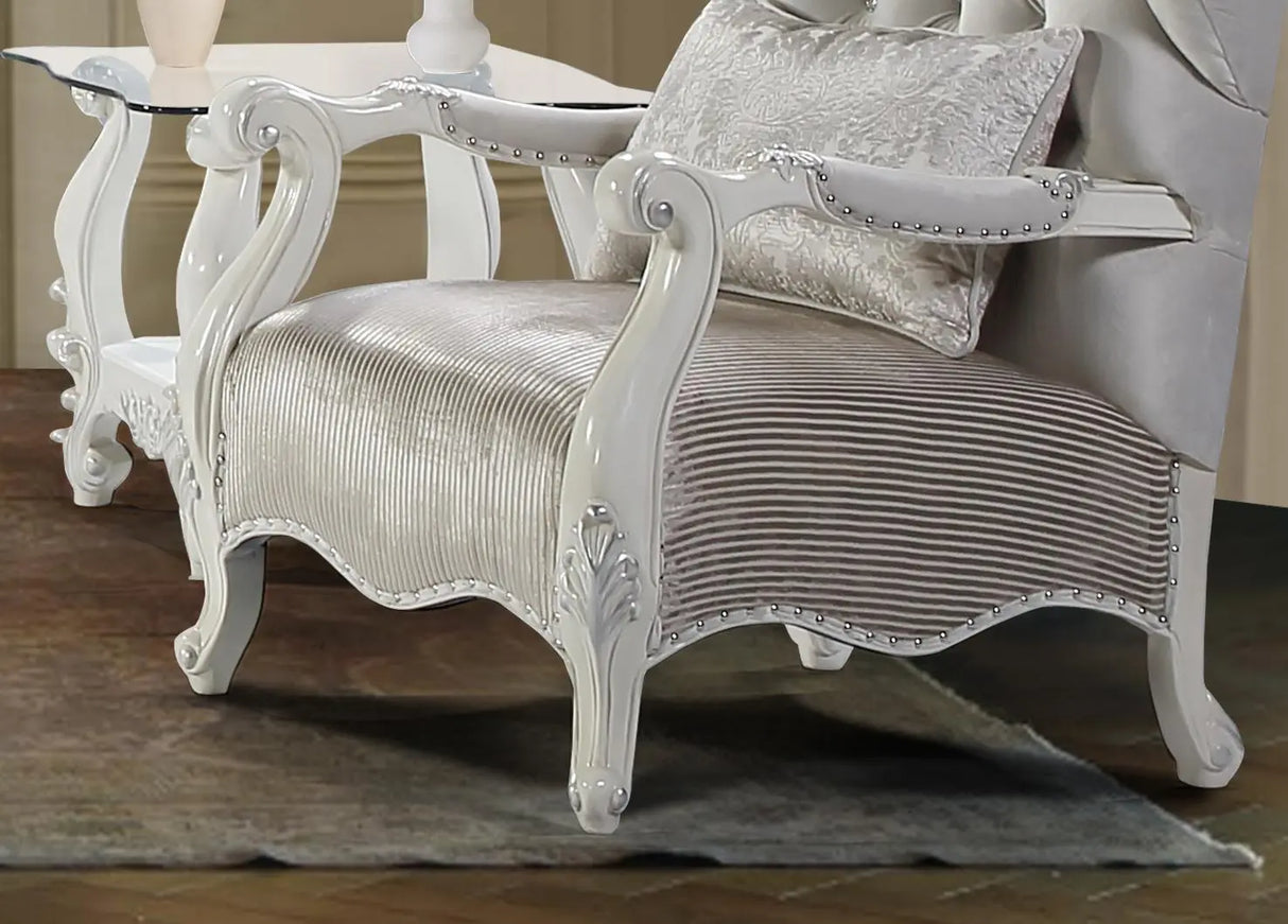 Juliana Traditional Style Chair in Pearl White finish Wood - Home Elegance USA