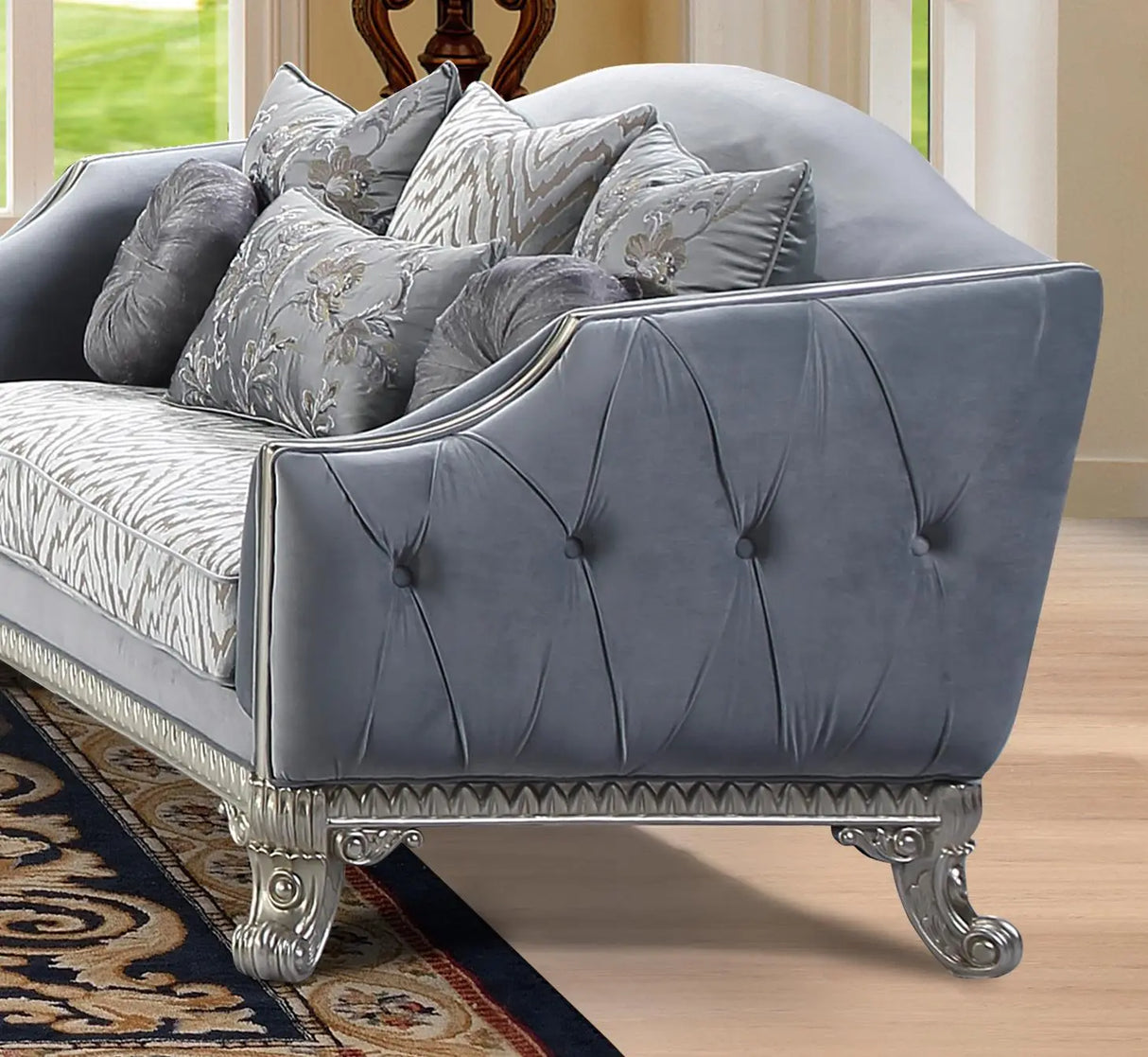 Venus Transitional Style Chair in Silver finish Wood - Home Elegance USA
