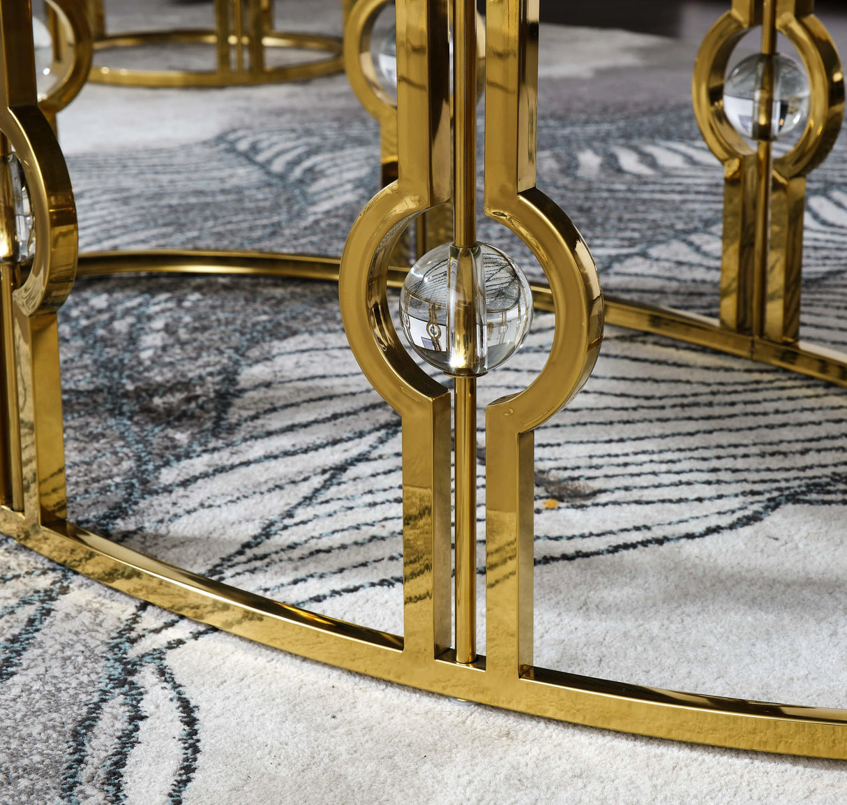 Fallon Modern Style Marble End Table with Metal Base - Home Elegance USA