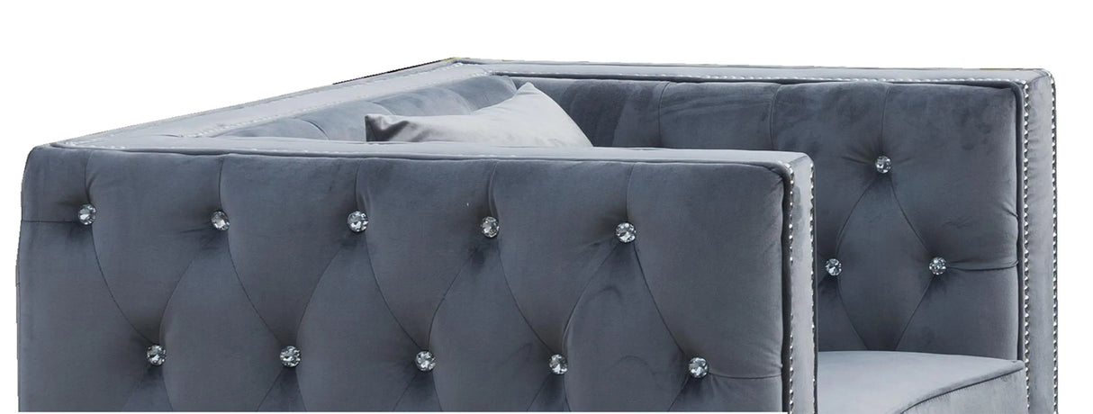 Zion Modern Style Gray Chair with Steel legs - Home Elegance USA