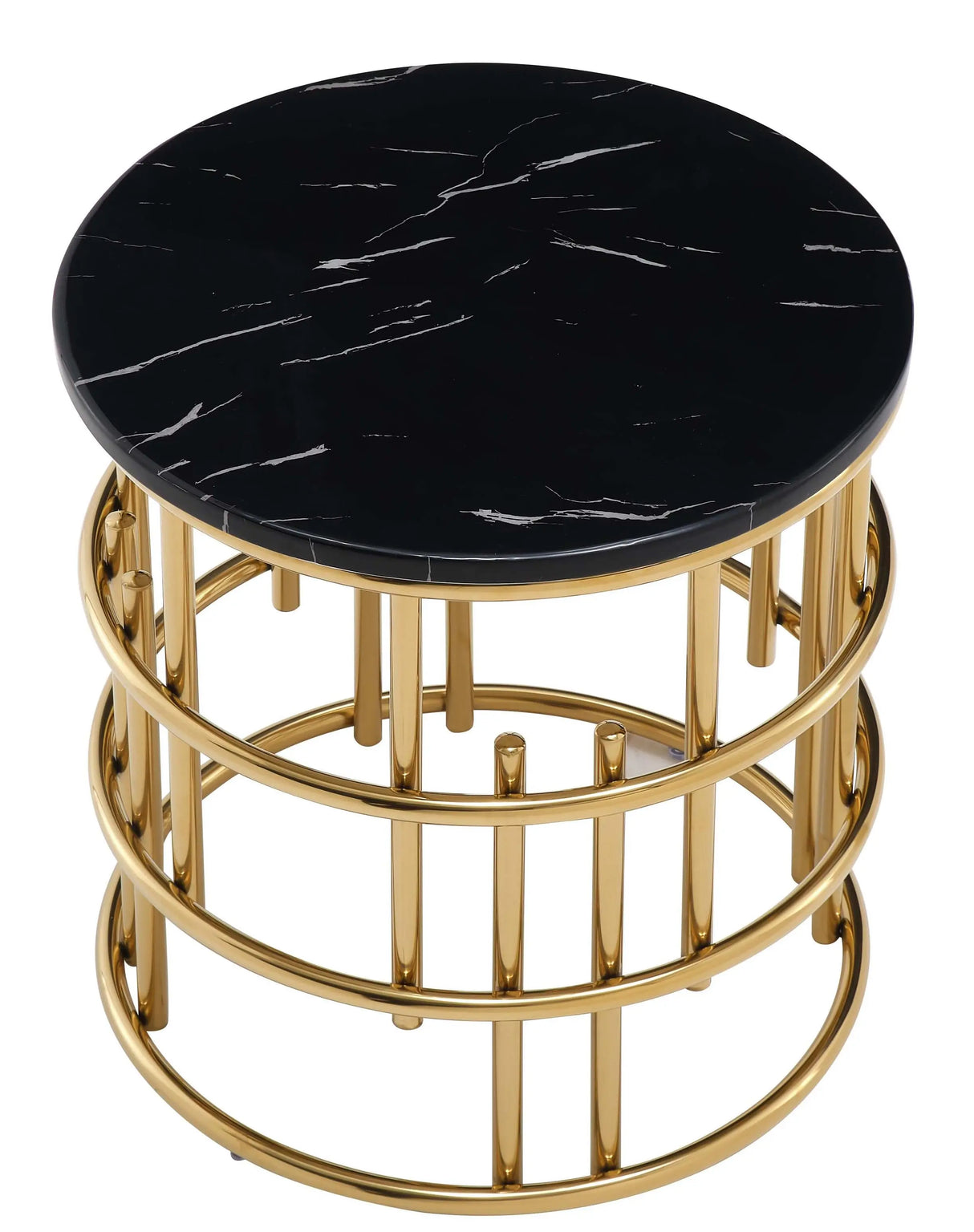 Talia Modern Style Marble End Table with Metal Base - Home Elegance USA